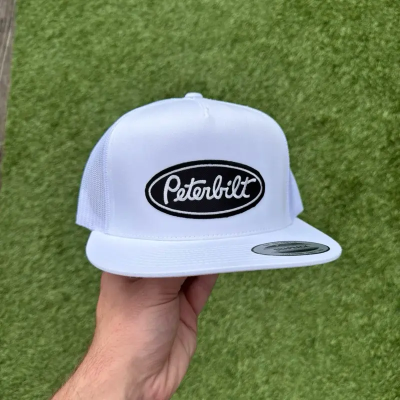 Vintage Peterbilt Snapback Flat Bill Adjustable Hat Casual Wear