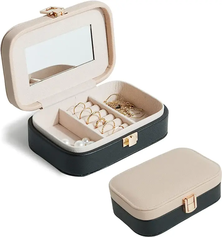 Personalized Rectangular Leather Jewelry Box Large Capacity Ring Storage Gift Box Bridesmaid Jewelry Box Customized Jewelry Box