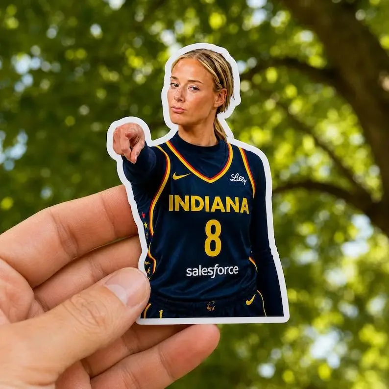 Sophie Cunningham Point Meme Indiana Sticker Decal, Basketball Funny Sticker