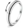 Women's & Men's Titanium Steel Fidget Rings - 2/4mm Glitter Sandblast Double Layered Spinner Rings, Anxiety & Stress Relief Jewelry, Titanium Wedding Band, Gifts for Him