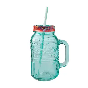32-Fluid-Ounce Mason Jar Tumbler, Teal Shandong Excel Light Industrial Products Co.,Ltd