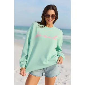 Beach Script Mint Graphic Sweatshirt