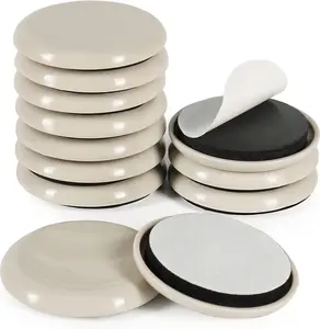 Furniture Sliders, 12 count Furniture Movers 2 Inch Moving Pads Self Adhesive Gliders for Carpet and Hardwood Floors(Beige)