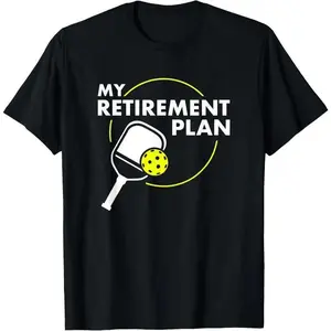 Unisex-Adults Pickleball Funny Slogan T-Shirt, Short Sleeve, Classic Fit