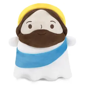 Jesus Plush Toy Huggable Stuffed Pillow Religious Plushie Gift for Easter Baptism Red Doll Stuffers for Children Durable Soft Fluffy 10-inch Jesus Stuffy