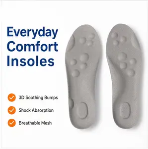 Unisex 4D Cloud Design Shoe Insoles, Soft Memory Foam Orthotic Inserts for Sports Footwear