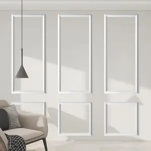 Peel and Stick Wall Molding Kit of 6 Frames,Premade Accent Wainscoting Panels,  to Molding Trim for Living Room Bedroom Corridor  Interior Wall Panel Decor (54x24in)
