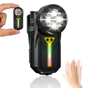 1PC Rechargeable Flashlights EDC Clip-on Light , Pocket Flashlight, Combines Spotlight/Floodlight/RGB Light, Magnetic＆ Motion Sensor Headlamp , IPX6 Waterproof for Cycling, Repairing, Working, Emergency