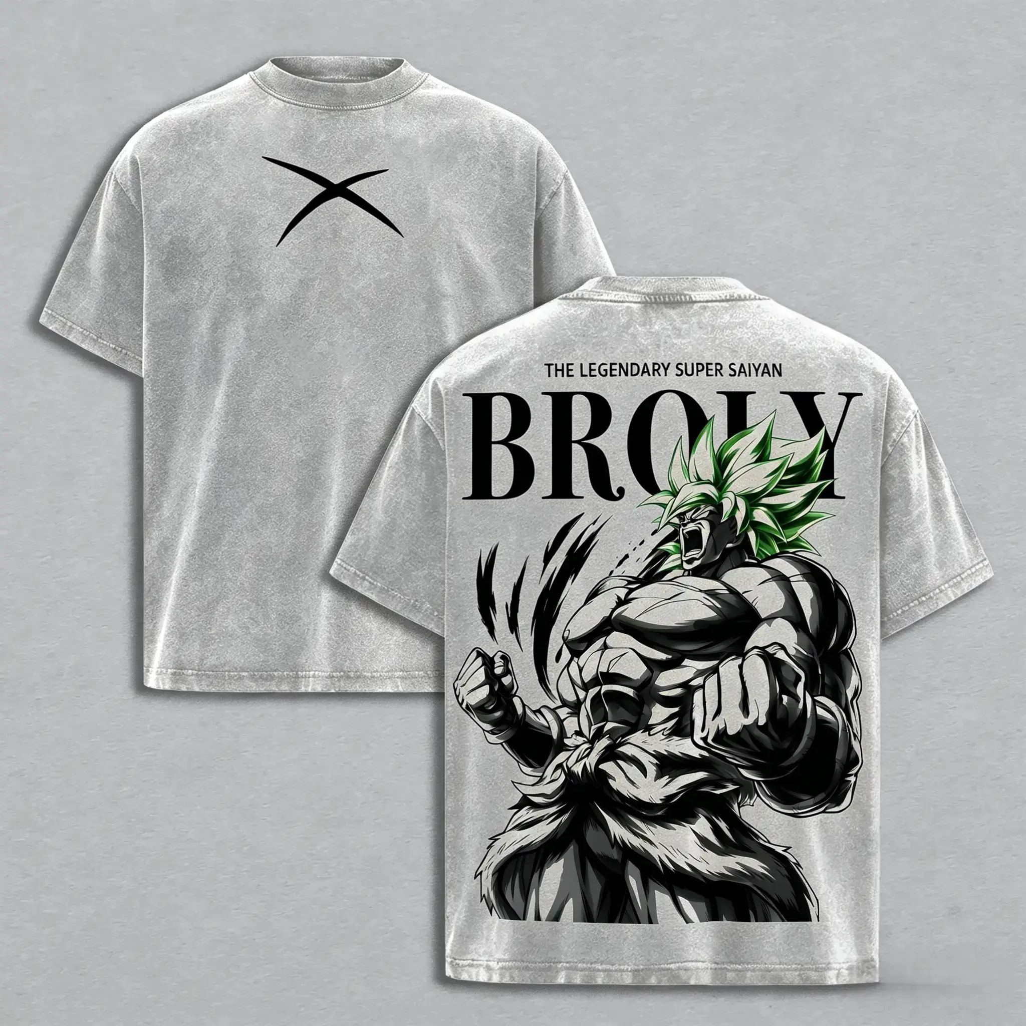 DBZ Broly Vintage Washed Cotton Oversized Anime Graphic T-Shirt Men Gym Pump Cover Legendary Super Saiyan Streetwear Retro Manga Merch Heavyweight Casual Workout Top Japanese Y2K Aesthetic Faded Drop Shoulder Apparel For Bodybuilding Fitness Cosplay