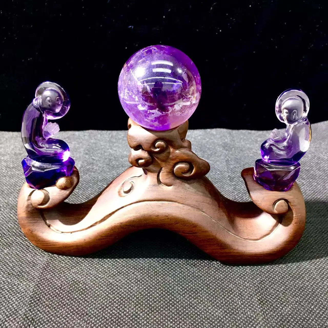 amethyst  buddha carved