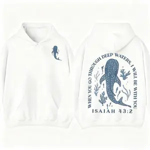 Whale shark pattern hooded sweatshirt suitable for both men and women, beach sportswear T-shirt popular trend, suitable for fans to wear fashionable and comfortable GARMENTARY