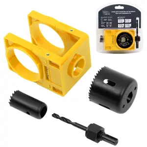 /8" - /4" Door Lock Installation Kit Door Hole Drilling Kit for Wooden Doors, Hole  Kit with Guide Template Jig Hole   Bits (Yellow)