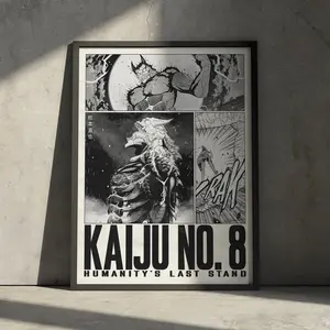 Kaiju No 8 Manga POSTER UNFRAMED  POSTER UNFRAMED , Kafka Hibino Anime Artwork POSTER UNFRAMED  Wall Decor, Birthday Gift for Anime Fan, Vintage Brutalist Aesthetic
