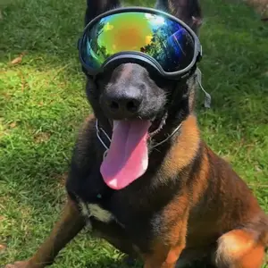 Dog Goggles Sunglasses Anti-UV Sun Glasses Eyewear Protection Adjustable Windproof Sunglasses Pet Dog Supplies For Travel Outdoor Dog Accessories for Medium to Large Dogs