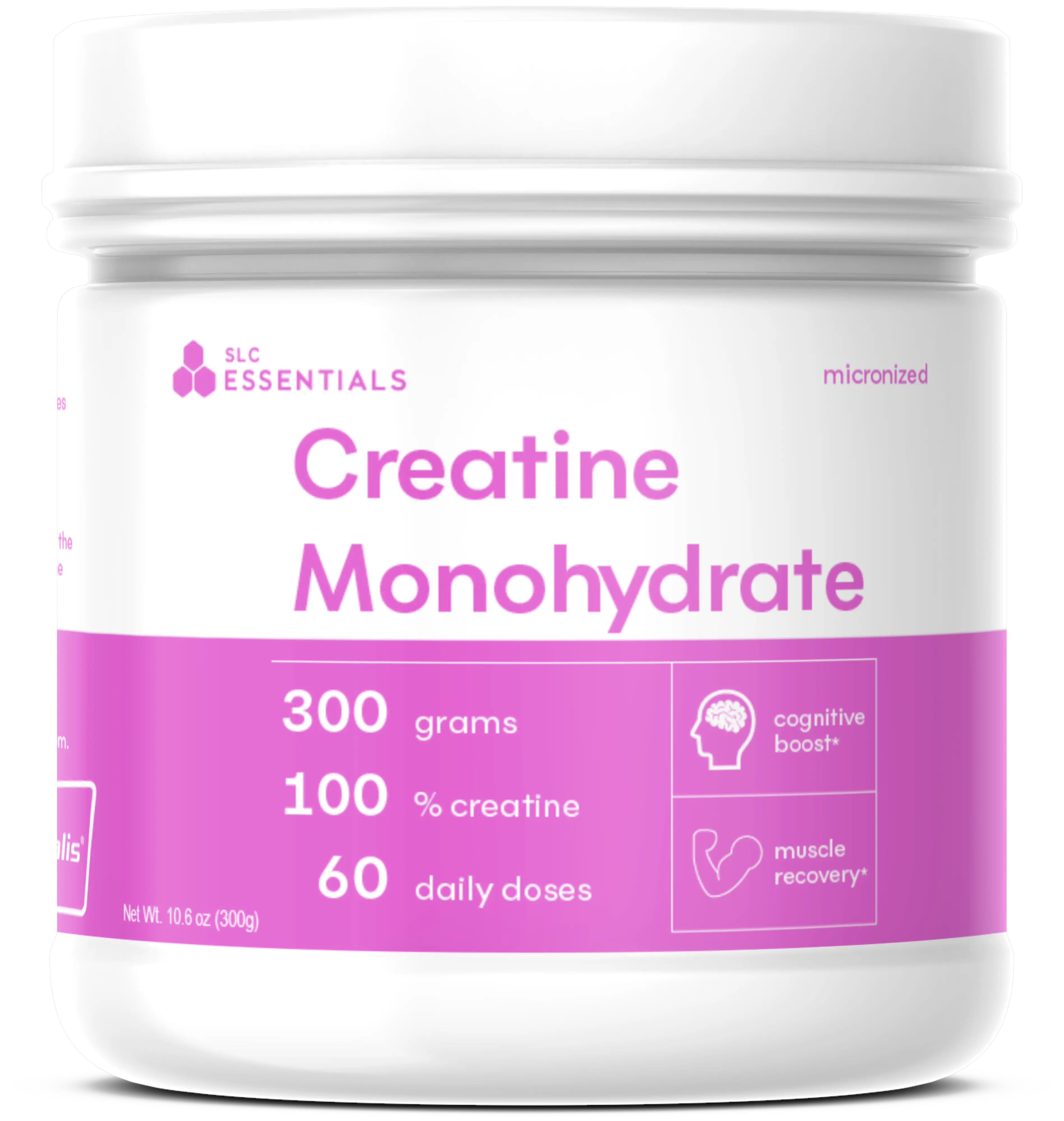 SLC Essentials Creatine Monohydrate Powder 300g | 100% Pure Micronized | German-Made | Unflavored | Supports Muscle Strength & Recovery | 60 Daily Doses
