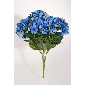 20" Silk Hydrangea Bush Dark Blue