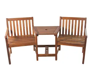 Northlight 3-Piece Brown Acacia Jack & Jill Patio Set 70"