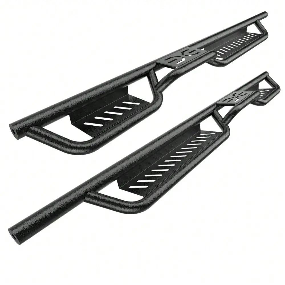 Garvee Garvee Running Boards Compatible With 2018-2025  JL 4 Door, 6" Two-Stair Off-Road Heavy-Duty Side Steps, Black Powder Coated  Bars For Easy Cab & Roof Access