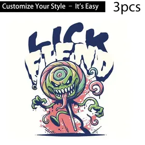 3pcs, Heat Transfer Stickers, DIY Iron-on Patches, Durable Plastic, Multi-color Washable Waterproof Fade-resistant, Suitable for T-shirt Making, Pillow Decoration, Backpacks, Cushions, Pants, Sofa