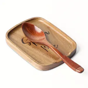 1/2pcs Acacia Wood Spoon Rest for Kitchen Counter, Smooth Wooden Spoon Holder for Stovetop with Non Slip Silicone Feet, Perfect Holder for Utensils, Ladle, Coffee Spoons, Cooking spoons, Spatula, Tongs