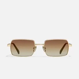 DND - Gold Rectangle Polarized Sunglasses
