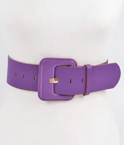 Purple Faux Suede Wide Belt