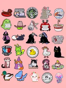 30pcs/set Animal Series Cute Enamel Pins, Cartoon Cat and Dog Backpack Hat Decor, Perfect Gift for Friends, All Seasons Accessory