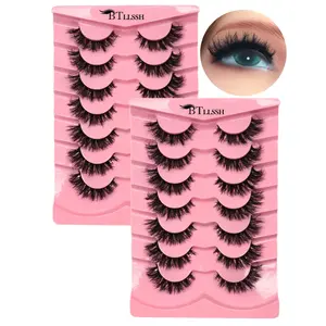 Fluffy False Eyelashes, 14 Pairs Natural Curling Eye Makeup Strip Lashes, Full Volume Eyelash for Lashes Extensions, Volumized False Eyelashes, Diy Eyelash Extensions
