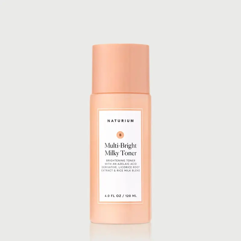 Naturium Multi-Bright Milky Toner (120ml) - Azelaic Acid & Rice Milk Facial Toner, Exfoliating and Hydrating Toner