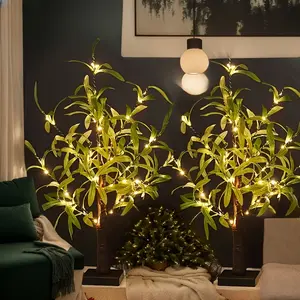 6-Branch Olive Tree Lamp, USB Powered Indoor Table Light, Adjustable Branches, Warm, Home Decor, Wedding, Holiday Gift