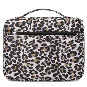 Bible Covers for Women, Leopard Bible Case with Handle and Zippered Pocket
