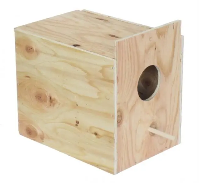 212 MAIN Large Wooden Plywood Bird Cage Enclosure - 12.5 x 11.2 x 8.5 in, Outdoor Mount, Detachable Perch, Easy-Clean Design, Included Dowel, Dent on the Base
