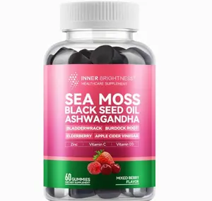 Sea Moss 4000mg Gummies with Ashwagandha, Elderberry, Apple Cider Vinegar, Bladderwrack, Burdock Root – Immune Support – Mixed Berry Flavor – 60 Count