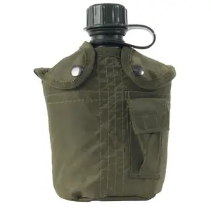 Olive Drab - Military GI Style 1 Quart Plastic Canteen with Cover