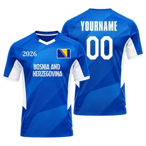 Custom Youths Mens Womens Bosnia and Herzegovina 2026 Cup T Shirts Soccer Jersey For Fans