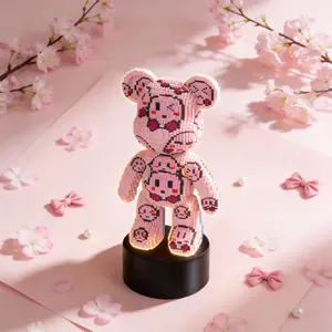 Cartoon 3D Bear Puzzle Building Block Ornament, Perfect Home Office Shelf Decor for Parties and Gifts, Art Puzzles Gift, Ideal for Christmas and Thanksgiving
