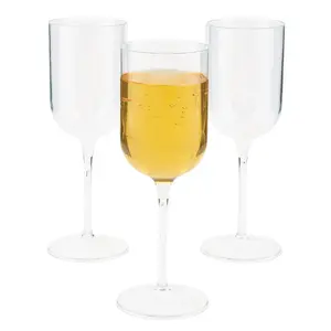 Elegant Clear Premium BPA-Free Plastic Wine Glasses - 25 Pc.