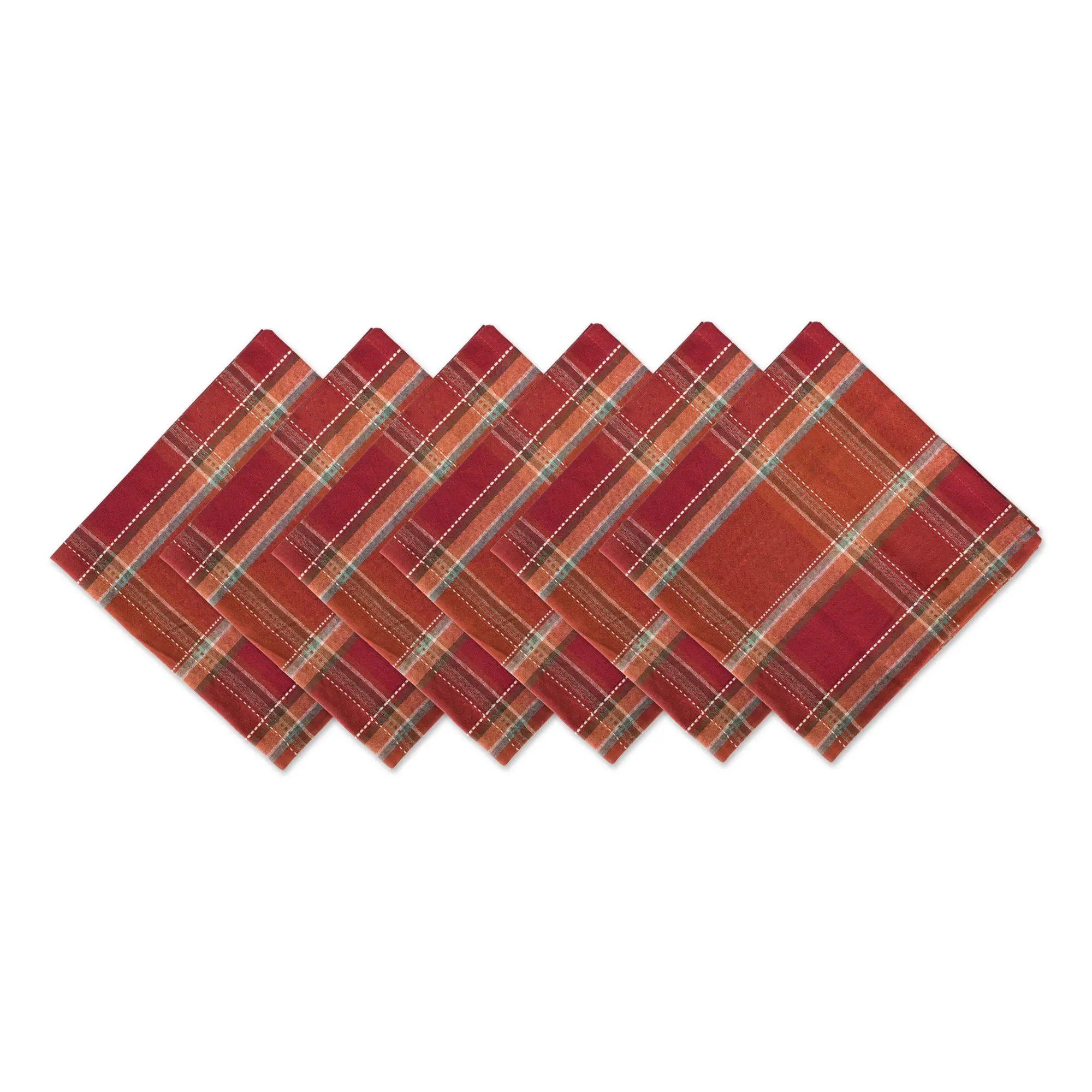 Design Imports Set of 6 Autumn Spice Plaid Napkins Design Imports Set of 6 Autumn Spice Plaid Napkins