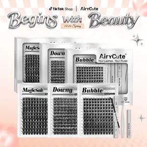 AiryCute Voluminous Lash Collection | MagicSoft, Bubble, Flaunt, Downy | Upgrade 2.0 Lashes With Ultra Dense, Waterproof, Long-Lasting Lashes | Beginner-Friendly DIY Lashes | Trendy & Must-Have Clusters #SummerVibes