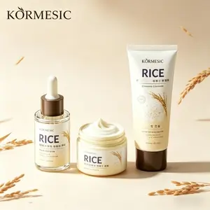 KORMESIC Korean Rice Skin Care Set, 3PCS Facial Cleanser, Serum and Face Cream, Gentle Nourishing & Hydrating, Skin Barrier Maintenance, Premium Beauty Gift for Women, Teens & Girls