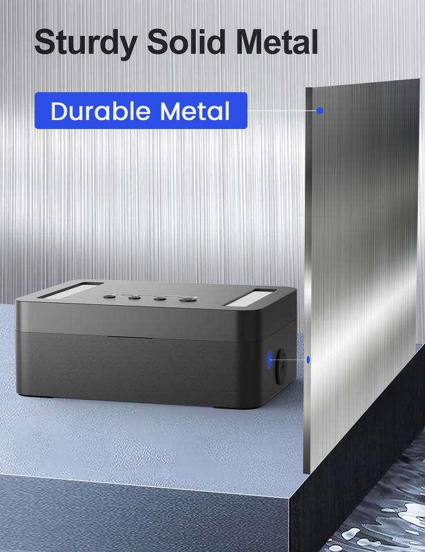 Vaydeer Metal Time Lock Box, Phone Timed Locked Box with Timer, Electronic Locking Container, USB C Charge, Audio Prompt, Self-Discipline Gift Time Safe to 365 Days for Cellphone/iPad Mini/Medication