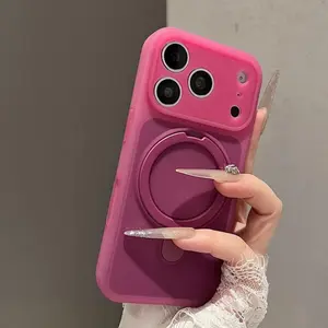 Phone Case - New Jelly Magnetic Holder for The for Apple 17 Pro Max Phone Case, Featuring a Fresh Summer Design, High-End Niche Appeal, And a Comprehensive Anti-Fall Protective Cover for The 16 PM Model