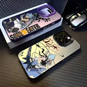 S-Soul E-Eater Anime Phone Case For IPhone17 16 15 14 13 12 11 Pro Max Black Purple Matte Laser Metallic Aurora Funda