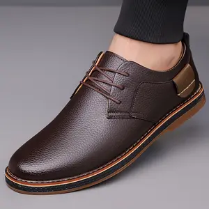 Men's Non-Slip Fashion All-Match Business Casual Street Holiday Casual Leather Shoes Footwear Boy Office Work