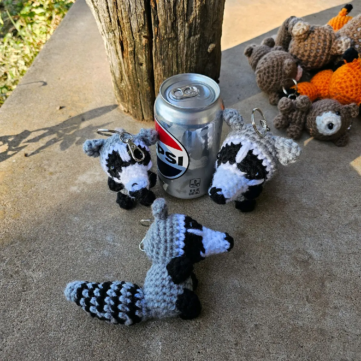 Handmade Crocheted Trash Panda Keychain for Keys, Purses, Backpacks, and Phones - Great Gift Idea for Smartphone Accessory Fans - Accessories
