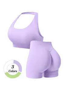 Women's 2 Piece Workout Set High Waisted Yoga Leggings with Sports Bra Casual Daily Activewear for Gym Running