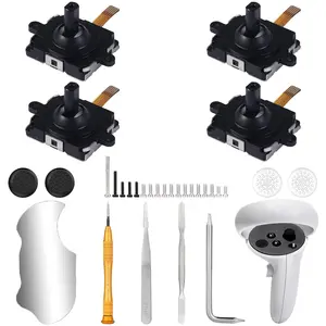 4 Pack Joystick Replacement Kit for Oculus Quest 2 Controller, 31 in  Repair Kit for  Quest 2 Controller, Include 4 Thumb Sticks, 4 Thumbstick Grips, 18 Screws, 2 T5 Screwdrivers and