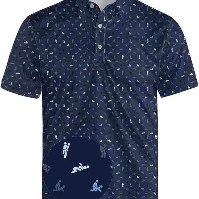 Funny Golf Polo Shirt for Men – Moisture Wicking Athletic Golf Shirt, Unique Novelty Graphic Design, Breathable Short Sleeve Polo for Golf, Sports & Everyday Style