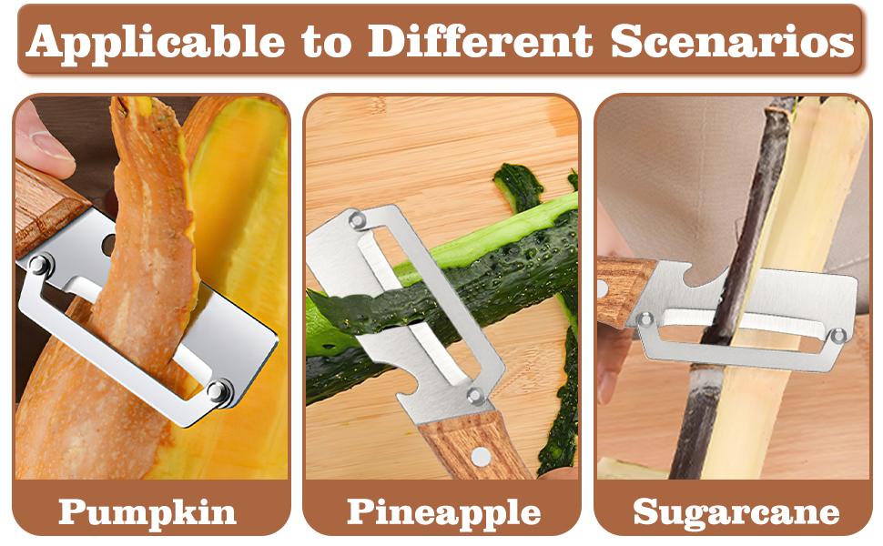 2026 New Multi-Functional Vegetable Peeler, Stainless Steel Fruit Peeler with Wooden Handle & Bottle Opener, 2PCS Kitchen Gadget for Potato Pumpkin Carrot, Ideal Gifts for Mom