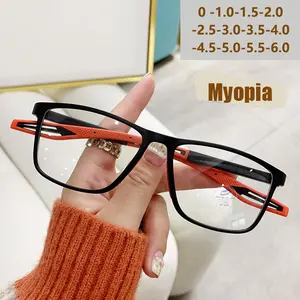 New Two Color Eyeframe Sports Style Anti Blue Light Glasses Trendy Men's And Women's Fashion Myopia Glasses TR004
